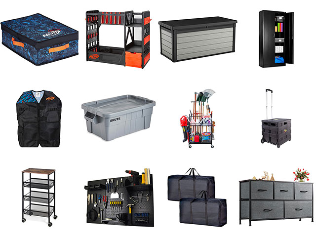 Nerf gun storage bin store